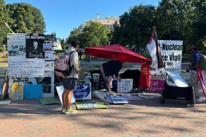 Peace vigil remains at White House after Trump said take it down