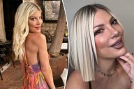 Tori Spelling cuts her own hair into a bob: 'Chop chop'