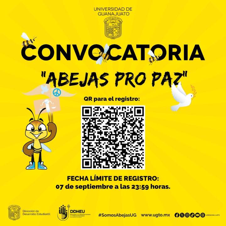 Universidad de Guanajuato lanza convocatoria “Abejas Pro Paz”