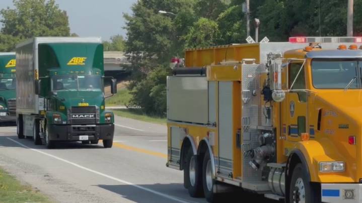 Truck convoy for Special Olympics Arkansas circles Little Rock
