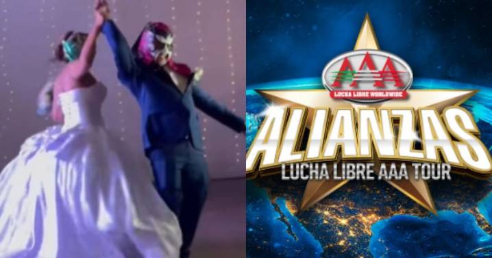 VIDEO: Pareja celebra su boda con máscaras de la AAA y se vuelve viral en redes