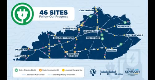 Federal funding previously pledged secured for expansion of EV stations in Kentucky