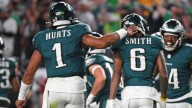 Eagles QB Jalen Hurts drops another bar about DeVonta Smith returning from injury