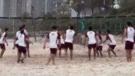 Lanús festejó la clasificación ante Fluminense en las playas de Río de Janeiro