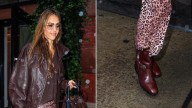 Jessica Alba Doubles Down on Texture Mixing in Brown Moto Boots