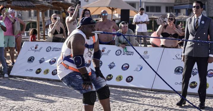 Ashraf Mahrous: Egyptian wrestler pulls 700-ton ship with his teeth, aims to break Guinness world record