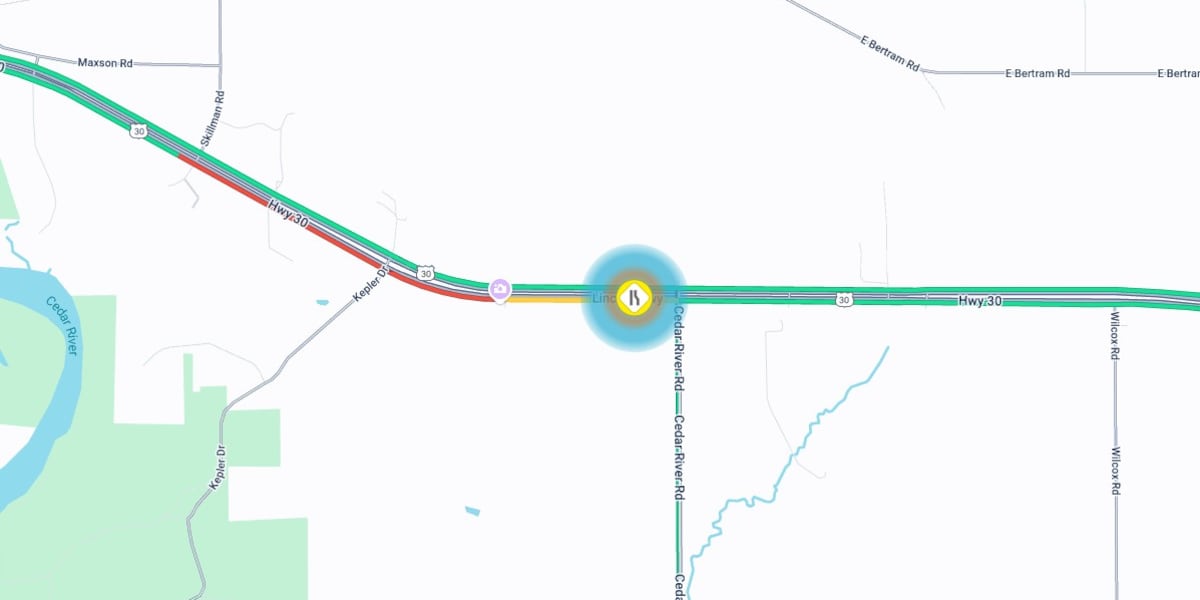 Semi crash involving farm equipment blocks lane on Highway 30 in Linn County