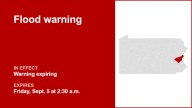 Update: The current flood warning for Lehigh and Northampton counties will expire at 2:30 a.m.