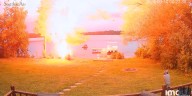 VIDEO: Lightning hits tree on Wisconsin lake in dramatic explosion