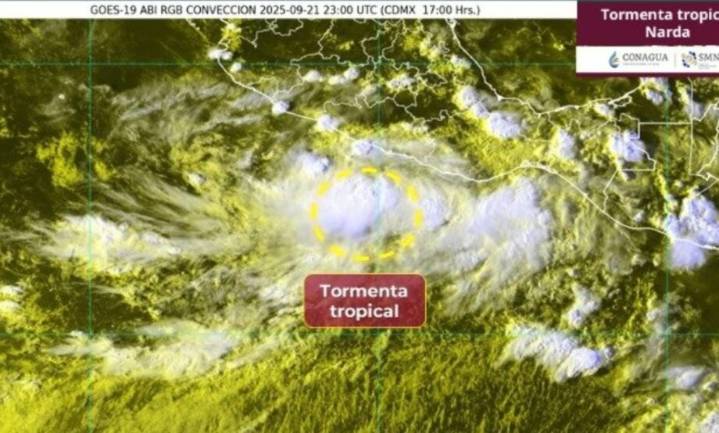 Tormenta tropical Narda se forma en costas del Pacífico mexicano