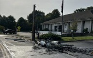 Box truck crash takes out three utility poles in Marshfield
