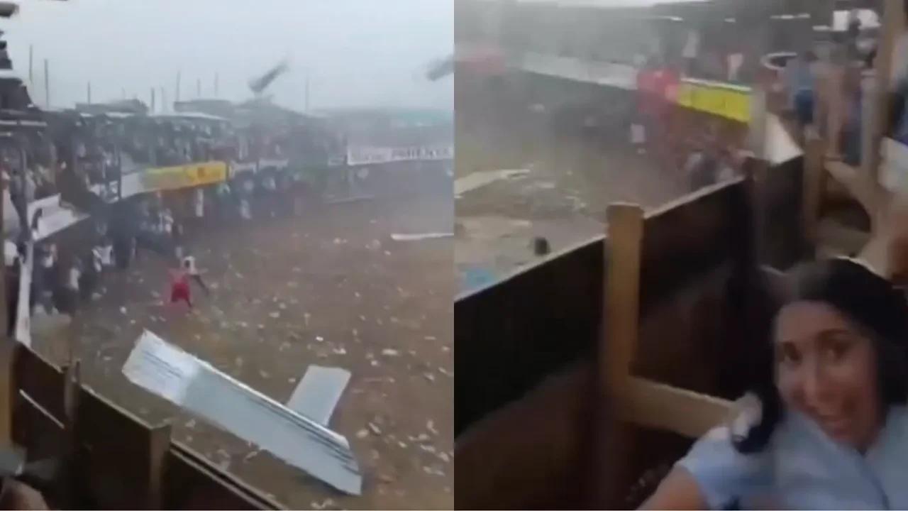 Tornado puso a correr a asistentes de Corraleja en Magdalena