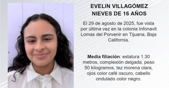 Se busca a Evelin Villagómez Nieves de 16 años