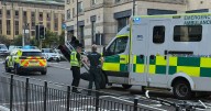 Edinburgh road shut as ambulance 'ploughs into traffic light' on city centre street