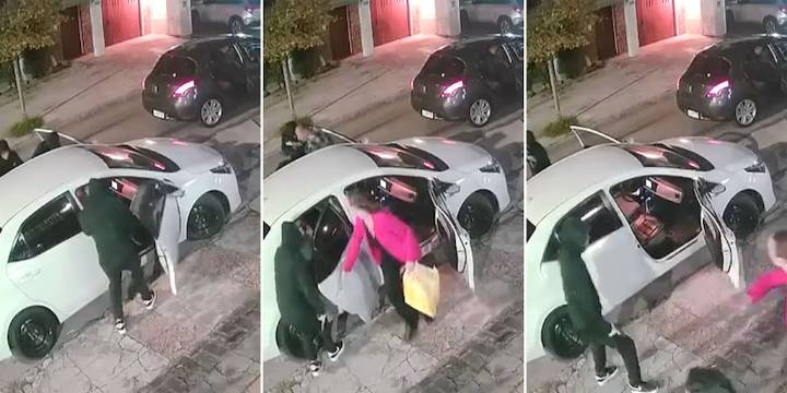 Video: delincuentes armados le robaron el auto a una familia y luego volvieron por más