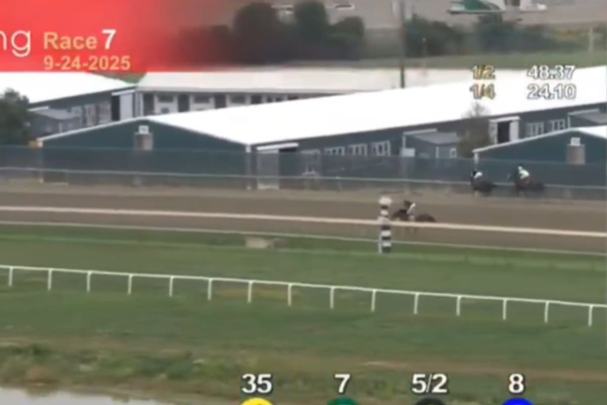 "Le vi la cara de peligro". El jockey superhéroe: dejó la carrera para auxiliar a un rival que había perdido el control de su caballo