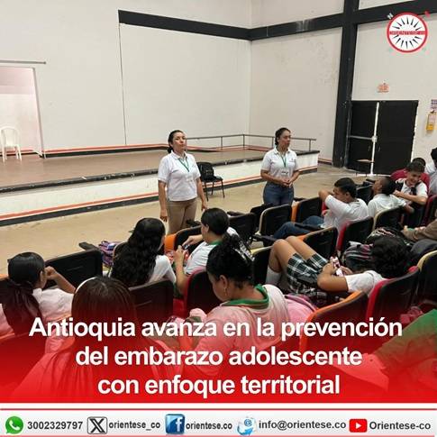 Antioquia avanza en la prevención del embarazo adolescente con enfoque territorial