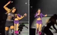Catherine Fulop se cayó del escenario en pleno show de Erreway