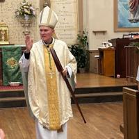 Bishop blesses new pre-K structure on Saint Joseph School campus