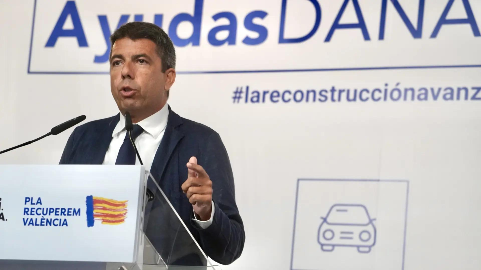 Mazón anuncia otros 350 millones en ayudas por la DANA para familias, vehículos, autónomos y ERTE