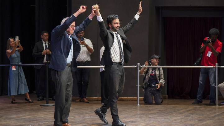 Sanders, Mamdani slam wealthy, N.Y. Dems, Trump in Brooklyn