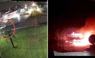 Nuevo video del triple crimen: así prendieron fuego la camioneta