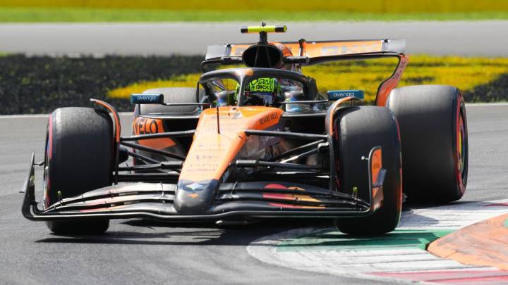 Italian GP: Lando Norris tops Charles Leclerc in tight Monza second practice as Kimi Antonelli beaches his Mercedes