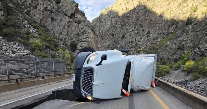 Colorado authorities close westbound I-70 through Glenwood Canyon morning after semi rollover crash