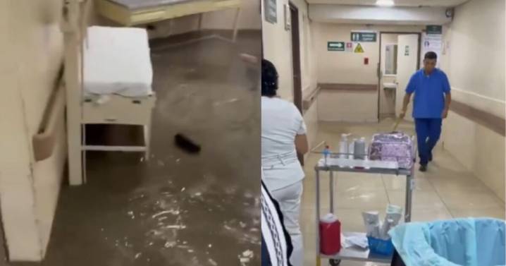 VIDEO: ¡Otra vez bajo el agua! Clínica 53 del IMSS colapsa ante lluvias intensas