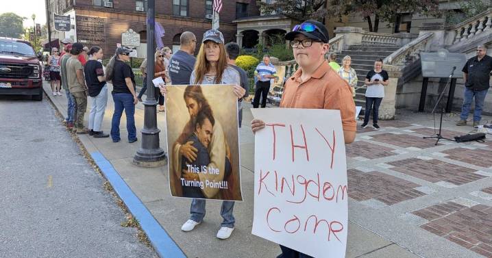 Guests at Fairmont courthouse vigil for Charlie Kirk view moment as watershed