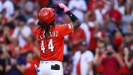 Elly De La Cruz hilariously grounds ball off second base for hit