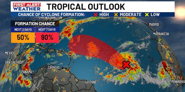 FIRST ALERT: Next tropical depression or storm could form by the end of the week