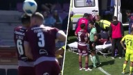 Violento choque entre jugadores de La Serena en el duelo ante la U... Uno se fue en ambulancia Sebastián Díaz dejó la cancha.