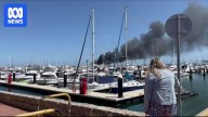 Firefighters battling boat fire at Hillarys Boat Harbour