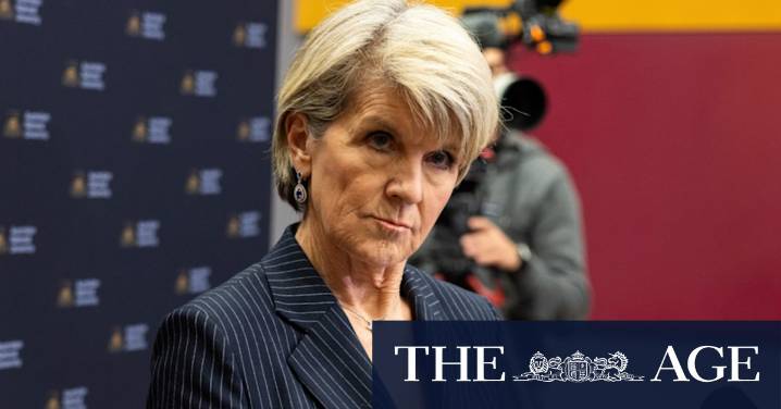 Julie Bishop, ANU chancellor, shows one sign that she is feeling the heat