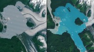 NASA satellites spot brand-new island in Alaska formed by melting glacier (photos)