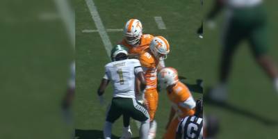 WATCH: UAB player stomps on Tennessee kicker during in