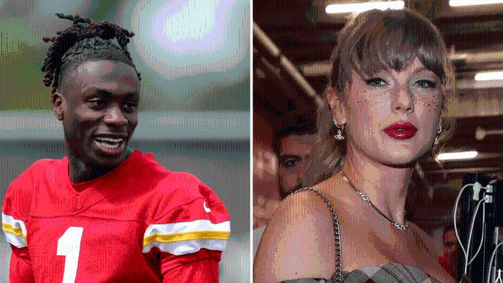 Chiefs’ Xavier Worthy Reacts to Taylor Swift Freaking Out Over His Draft
