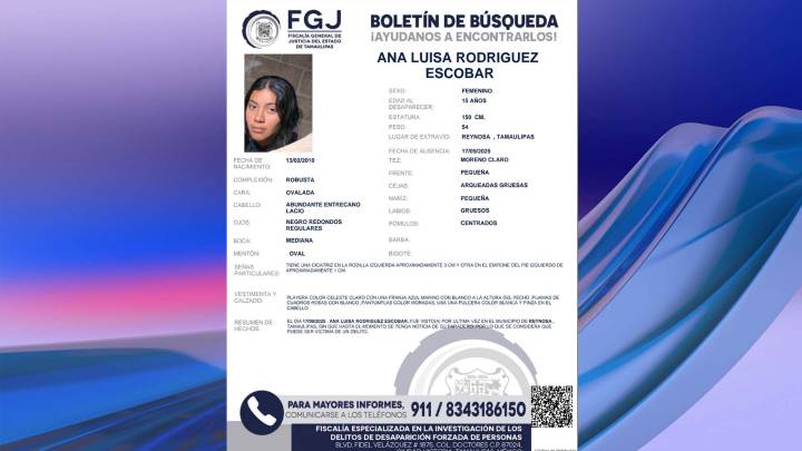 Inicia Búsqueda de Ana Luisa, Menor Desaparecida en Reynosa