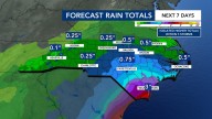 Few spotty Sunday showers before better rain chances on Monday, Tuesday from tropical system