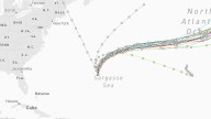 Hurricane Gabrielle storm path, spaghetti models
