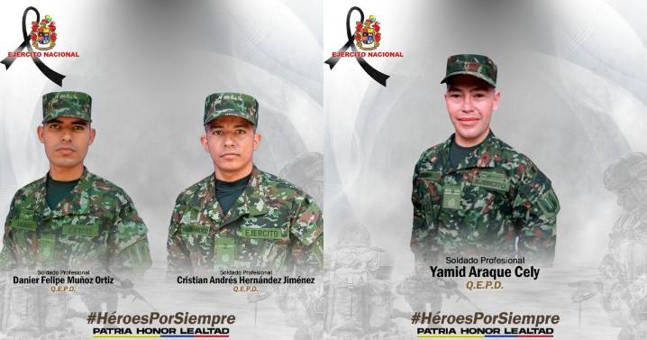Tres soldados murieron en dos combates con la guerrilla del Eln