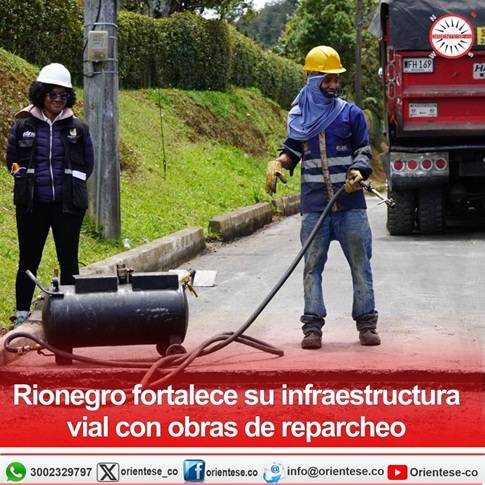 Rionegro fortalece su infraestructura vial con obras de reparcheo