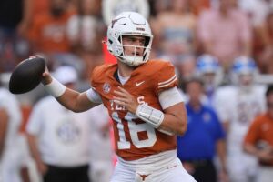 Texas’ Sarkisian dismisses question about QB Arch Manning possibly having throwing issues