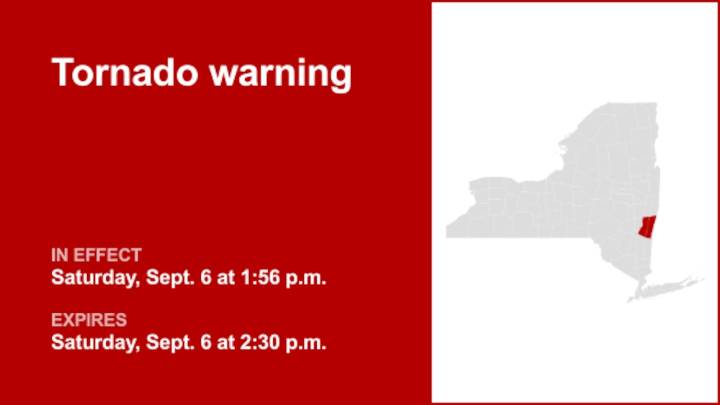 NY weather: Tornado with golf-ball-sized hail possible in Columbia County Saturday