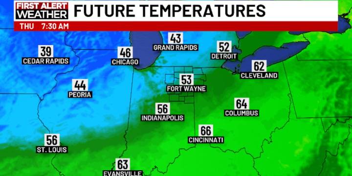 First Alert Forecast: Evening and overnight rain, much cooler Thursday