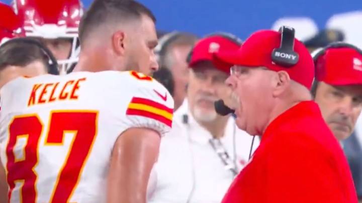 Travis Kelce and Andy Reid clash again in heated Kansas City Chiefs sideline exchange after offense problems vs Giants
