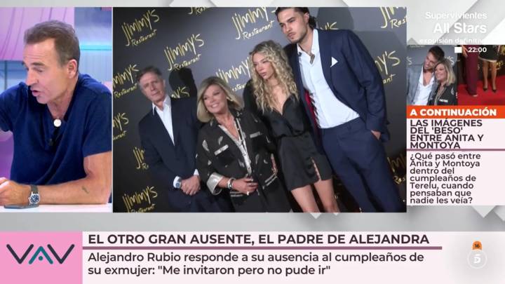 Alejandro Rubio, sobre la ausencia de su padre en el cumpleaños de Terelu Campos: "Estaba invitado, pero no he podido ir"