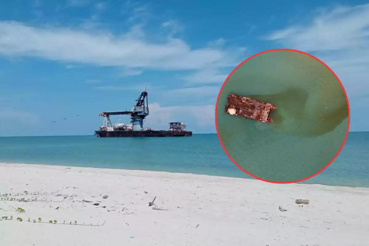 ¿Emergencia ambiental ignorada en Carmen? Buque Titán II derrama residuos y no hay denuncia oficial