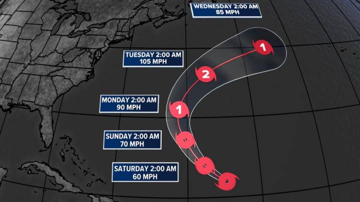 Gabrielle expected to strengthen, become the second hurricane of the season